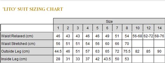 Lito Children S Wear Size Chart